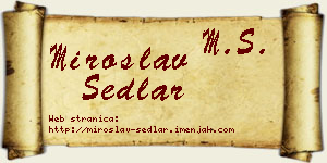 Miroslav Sedlar vizit kartica